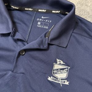 Nike Dri-Fit Men's Golf Polo Shirt Navy Blue Short‎ Sleeve Sz L Hillcrest CC